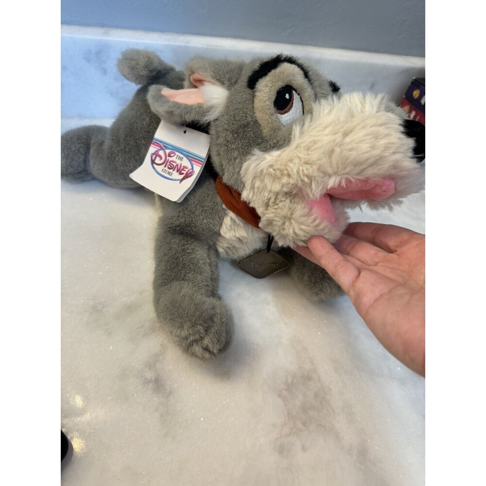 Vintage Disney Store Lady and the TRAMP Puppy Dog Plush Stuffed Animal Toy 12”